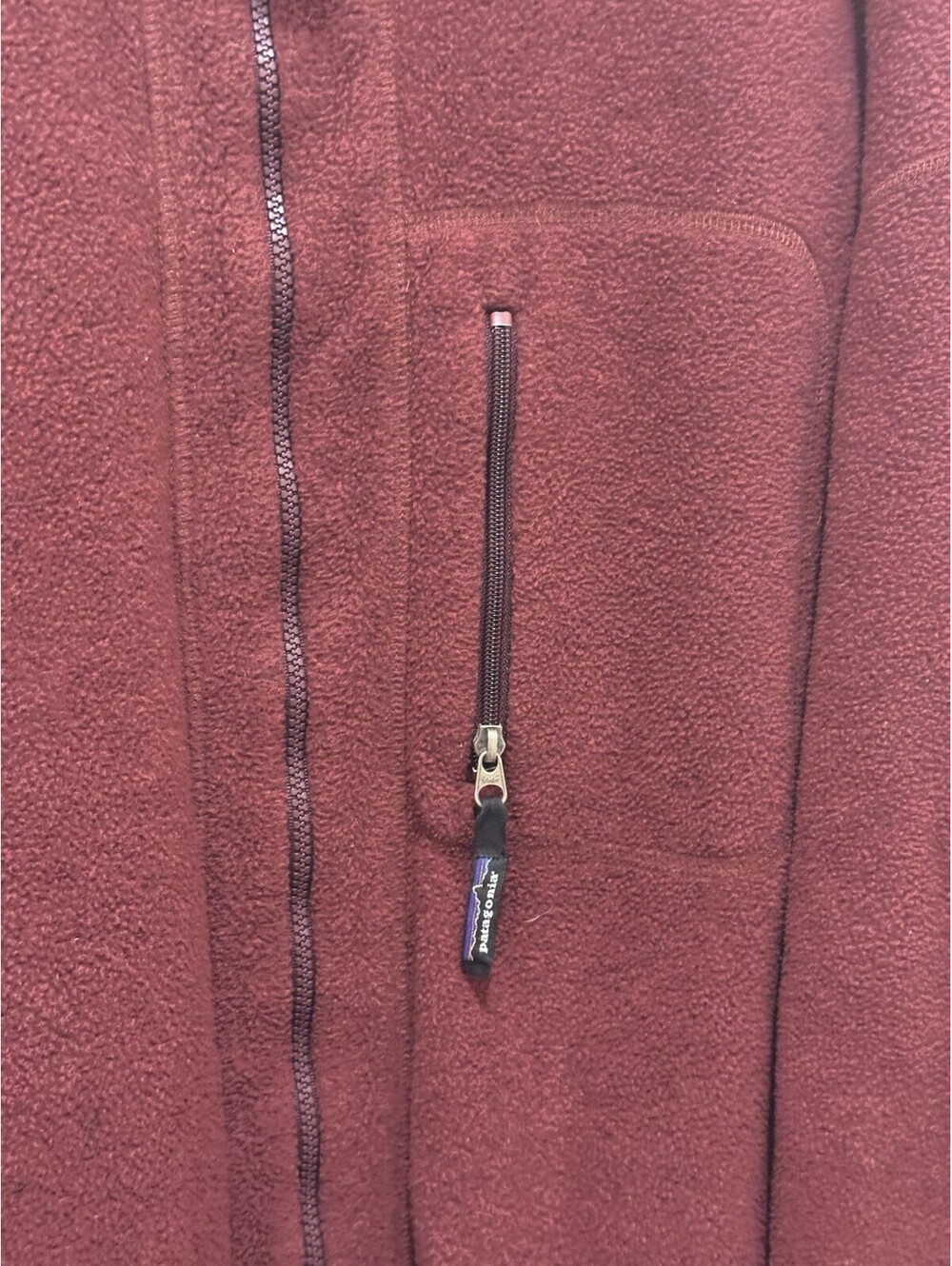 Patagonia Synchilla Fleece Jacket Mens XXL Burgundy Full Zip Chest Pocket 2XL - Picture 4 of 9